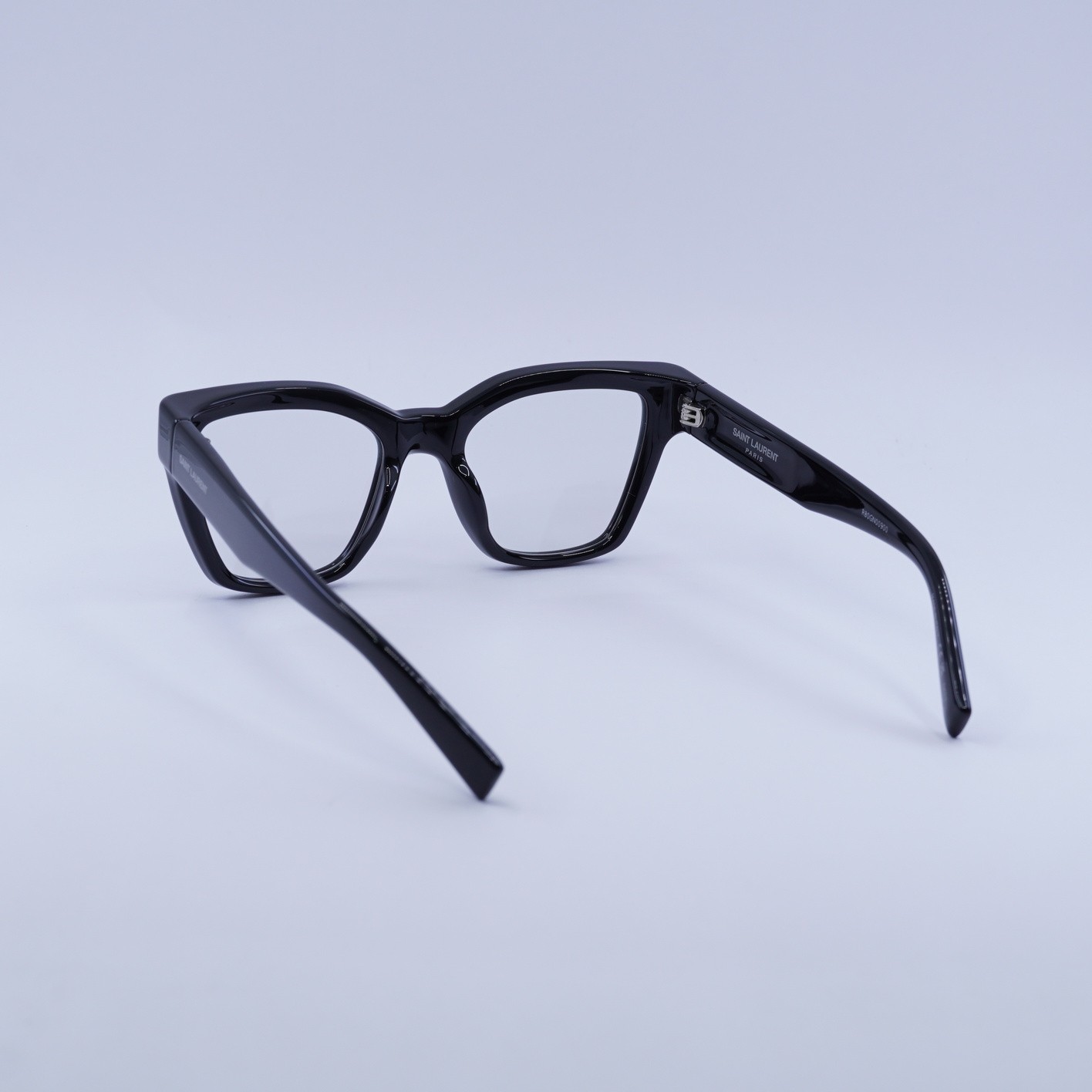Nuovo Saint Laurent SL641 006 nero lucido chiaro a grigio fotocromico AR blu 52 ...