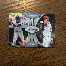 mike trout hank aaron 2019 Topps Chrome Greatness Returns Insert #GRE8