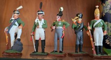5 Lead Metal French Soldiers Napoleonic Era /Hand Painted