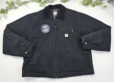 Carhartt Detroit Jacket J001 Black Blanket Lined Jacket Made in USA 2XL Tall