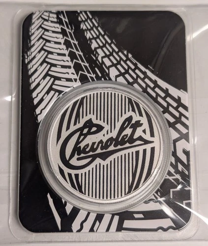 APMEX  1 oz .999 Fine Silver - Original Chevrolet Logo - Colorized Art Round