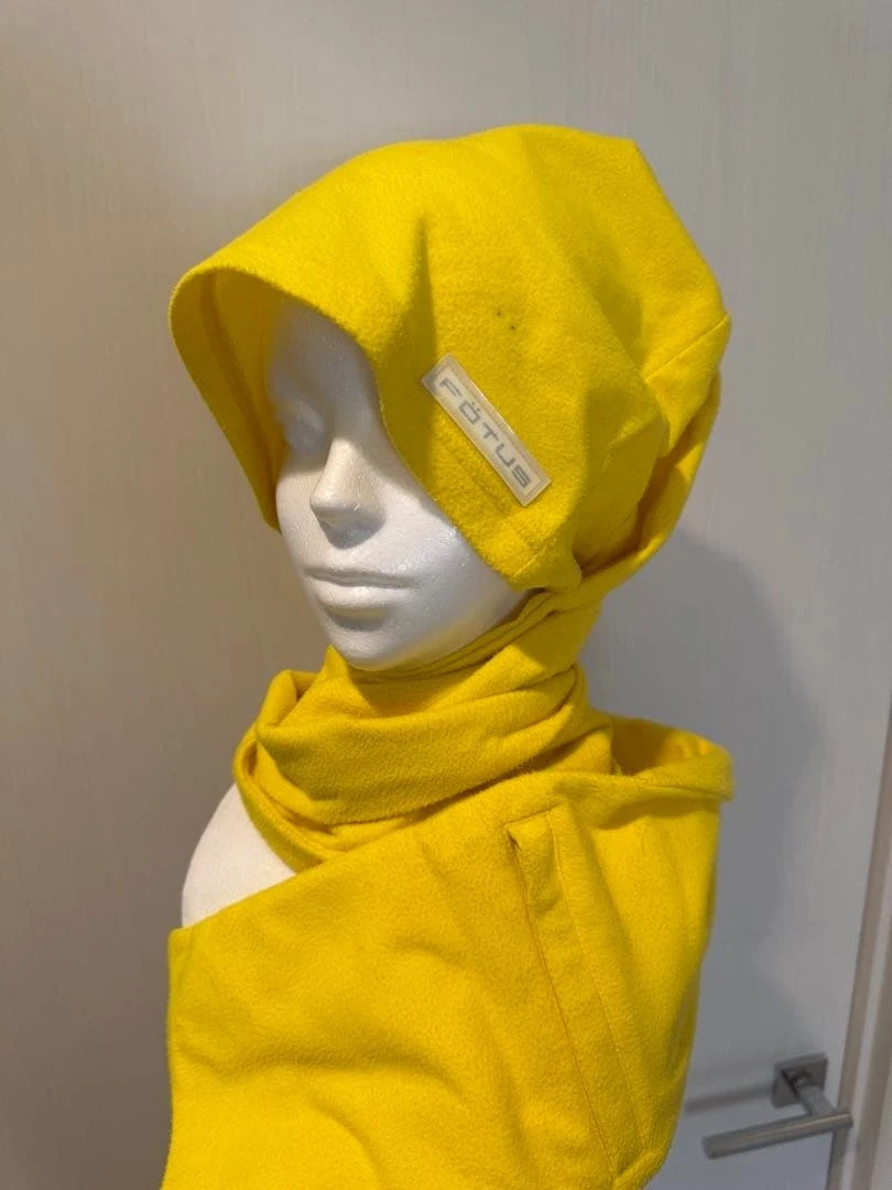 FOTUS Yellow Fleece Scarf & Hat Set - Rare Vintage Item