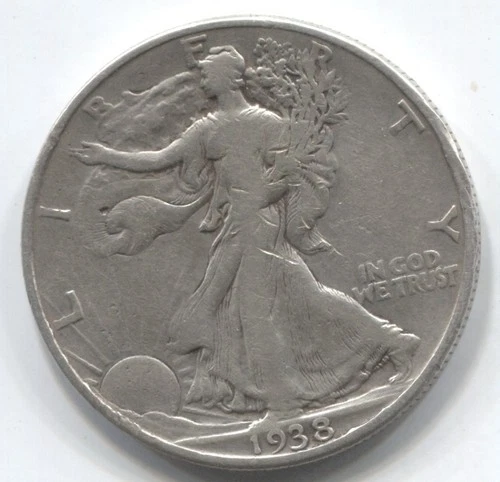 1938 - WALKING LIBERTY HALF DOLLAR-90 % SILVER- LOT # 259 - GOOD DATE