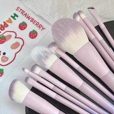 Professional 10 Piece Starry Purple Makeup Brush Set Travel Size with Case