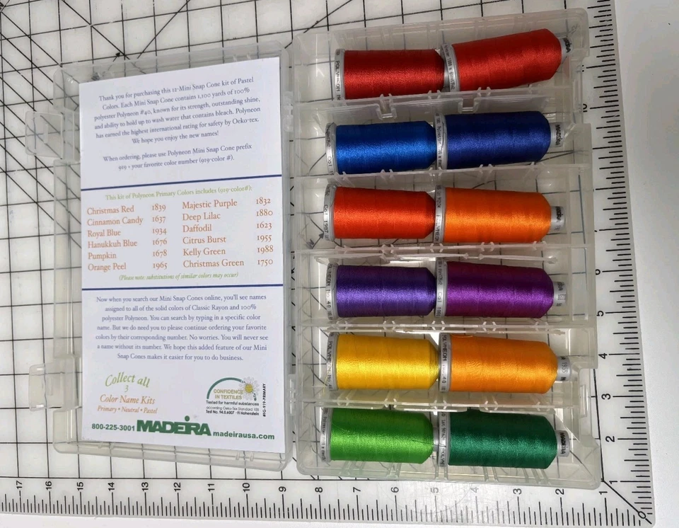 Madeira Polyneon Primary Colors Thread Kit – Barely Used – Excellent Condition - Image 2 of 3