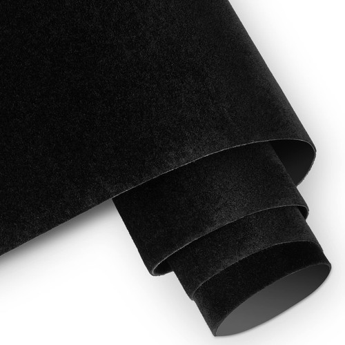 Black Felt Fabric Self Adhesive Felt Sheets for Crafts 17.7"x120" Velvet Fabr...