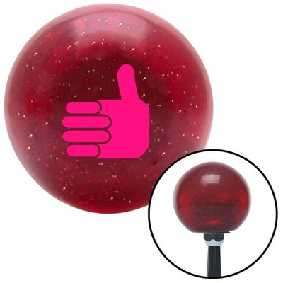 Pink Thumbs Up Red Metal Flake Shift Knob w/ M16x1.5 Insert Shifter Auto Manual