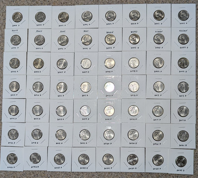 Jefferson Nickel Starter/21st Century set 56 total coins-see description