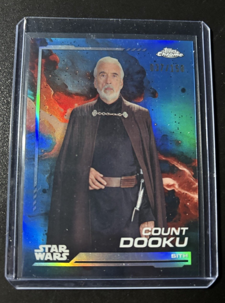 2024 Topps Chrome Star Wars #129 Count Dooku Skywalker Blue Refractor /150