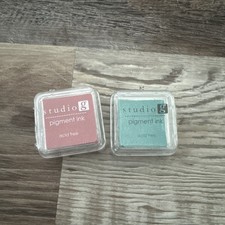 Lot of 2 Studio G Pigment Ink Pads Acid Free Teal/Blue  Red Sealed