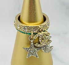 Anello originale CHANEL CC Sun Moon strass misura 8 - usato / LX5816