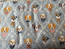 Dog Breeds On Blue Flannel Fabric - 8 Yards Uncut - Super Snuggle Joann NEW