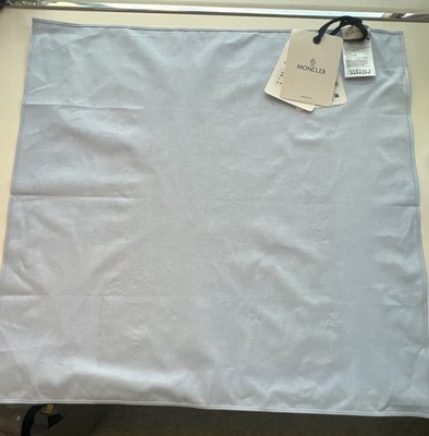 Authentic Moncler Sky Blue Bandana Scarf  23.5''x22.5''