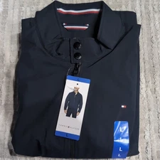 Tommy Hilfiger Men’s Water-Wind Resistant Collar Bomber Jacket Navy L