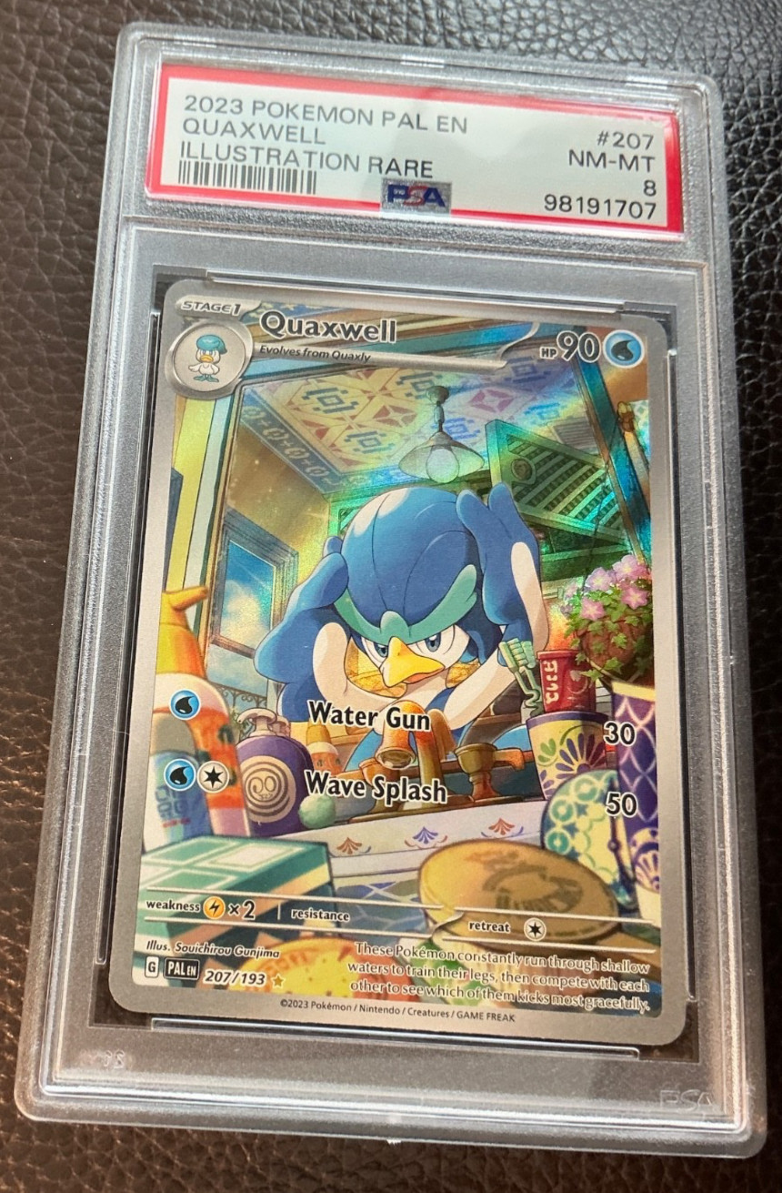 2023 POKEMON PAL EN-PALDEA EVOLVED ILLUSTRATION RARE #207 QUAXWELL PSA 8