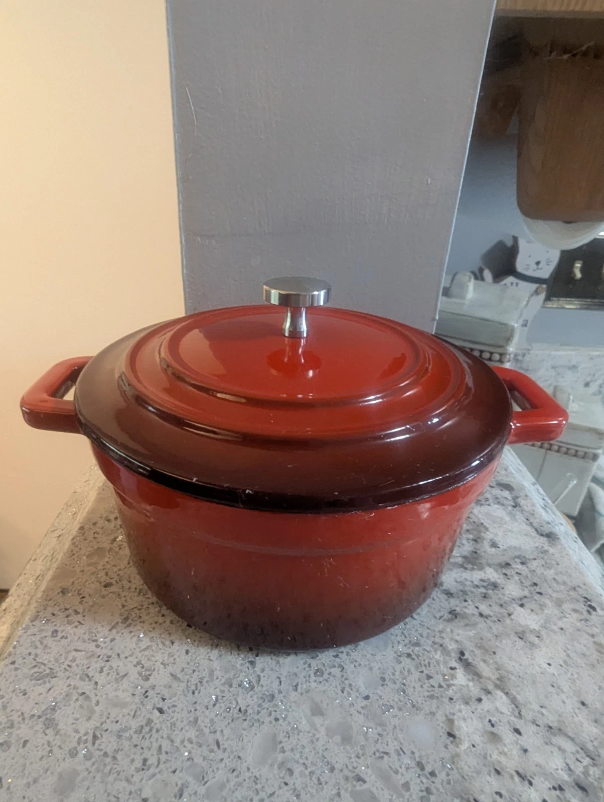 Enameled Cast Iron 18-Ounce Small Covered Cocotte - Brick Red
