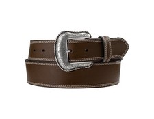 Nocona Western Belt Mens Ribbon Inlay Floral Brown N210010802