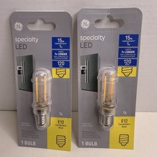GE LED T6 E12 Candelabra Bulb 1W 15W Eq Soft White Lot of 2 New