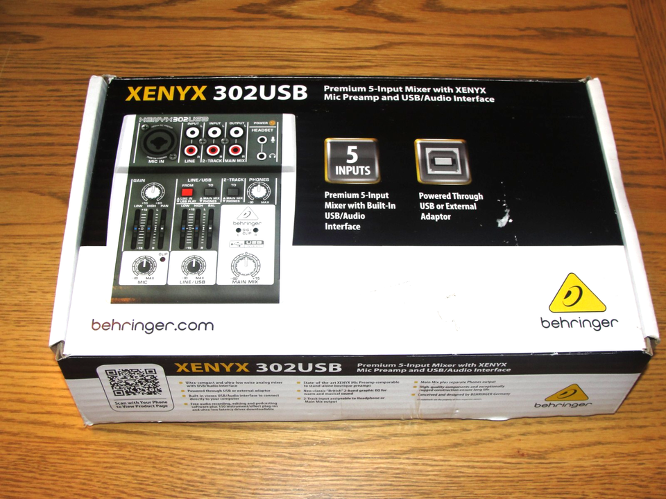 Behringer XENYX 302USB 5-Channel Mixing Console with box and ...