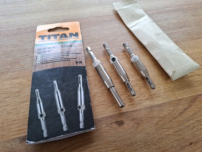 Titan Scharnierbohrer-Set, 3-teilig HSS Bohrer