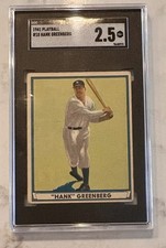 1941 Play Ball #18 Hank Greenberg, Detroit Tigers, HOF, SGC 2.5