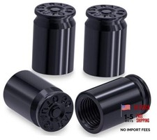 4PCS Bullet Shell Tire Valve Stem Caps, Aluminum Alloy Car 4 pcs Bullet-Black