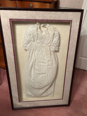 Shadow Box Framed Christening Gown
