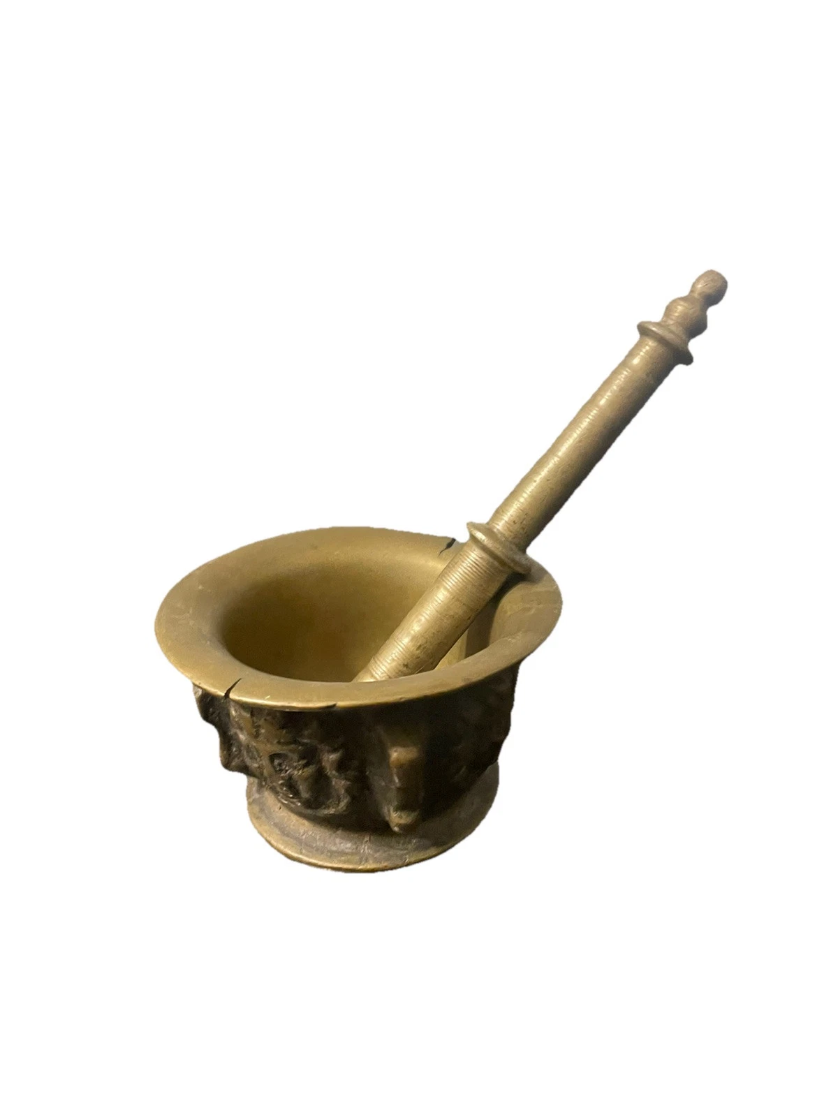 Antique Cast Brass Mortar And Pestle Mascarons Ex Famous Collection
Opens in a new window or tab
