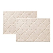 Charisma Drylon Trellis Bath Rugs 2-Pack Ivory 24x36in Free US Shipping NEW
