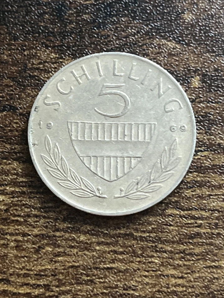 1969 Austria 5 Five Schilling Copper-nickel Actual Coin TB6773* - Image 2 of 2