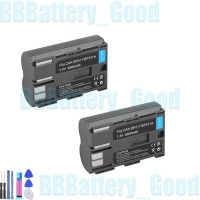 2x Battery for Canon BP-511 PowerShot G1 G2 G3 G5 G6 Pro 1 Pro 90 IS