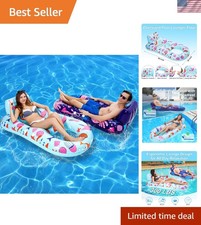 Luxury 2 Pack Pool Rafts for Adults Interactive Floating Fun with Backrest