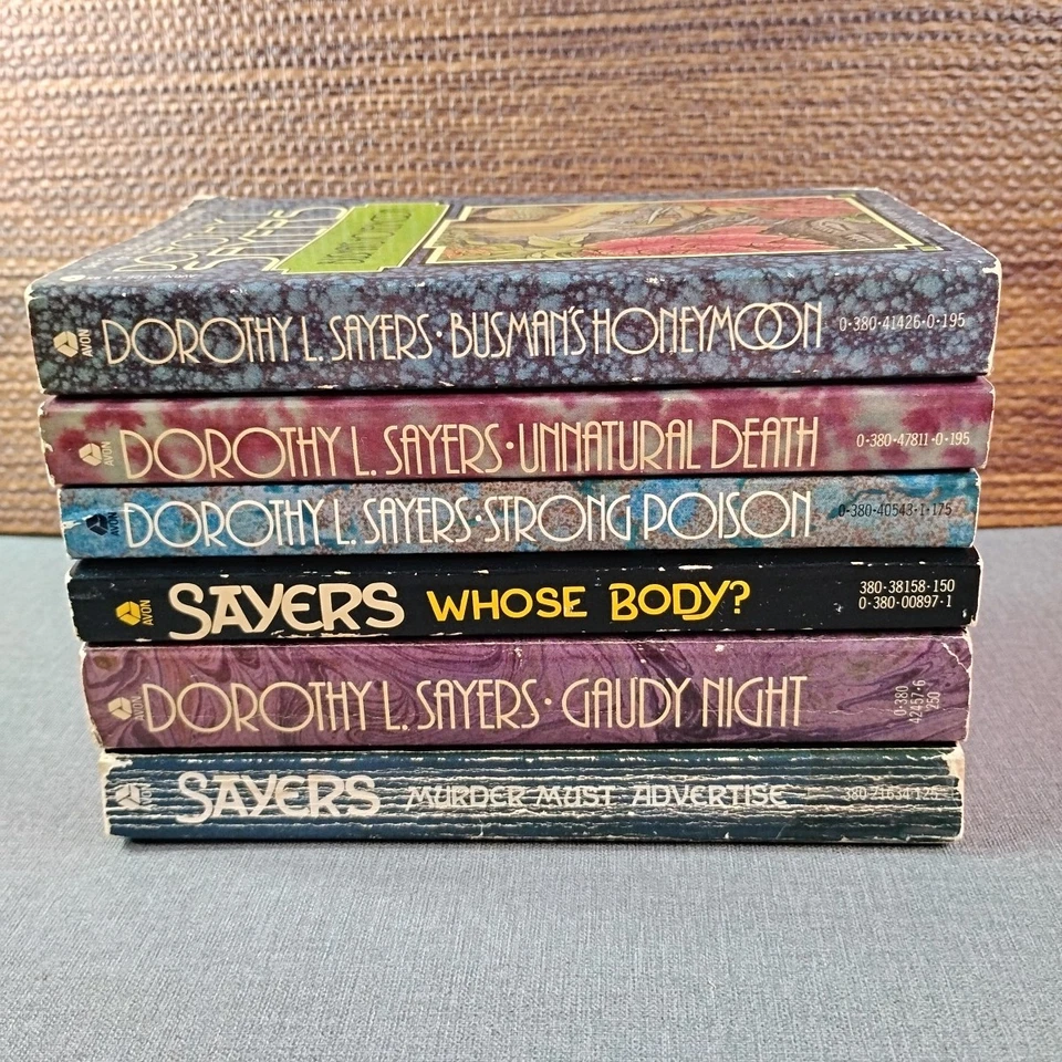Dorothy L Sayers Lord Peter Wimsey Series 6 Vintage Red Edge Paperback Book Lot - Image 2 of 4