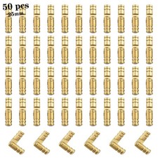 Csdtylh 50Pcs Invisible Brass Barrel Hinges, 0.98"x0.2"  25x5mm , Gold