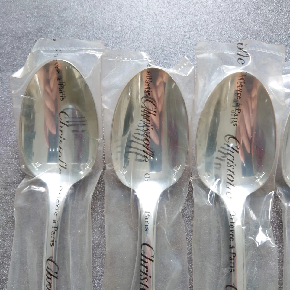 Cuchara de postre Christofle Cluny 6 piezas plateada excelente Foto 2 de 4