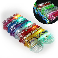 8 PC New Year LED Light-Up Party Glasses Glow in the Dark Neon Built-in Batterie