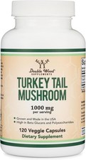 Turkey Tail Mushroom Supplement 120 Capsules - 2 Month Supply  Coriolus Versic