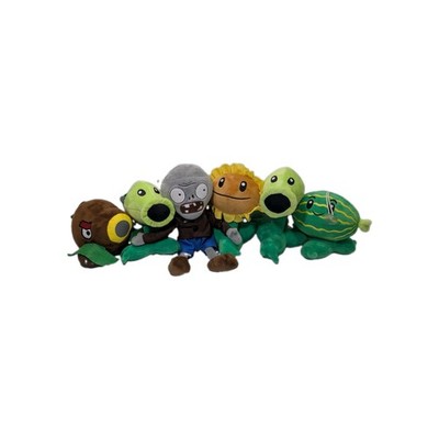 Plants vs Zombies Plush Coconut Cannon Melon-Pult Sunflower Peashooter Lot of 6
