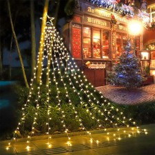 350 LED Outdoor Waterfall String Lights Christmas Tree Waterproof Garden Decor