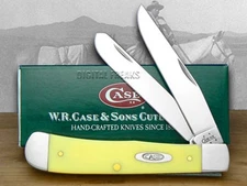 Case xx Knives Trapper Smooth Yellow Delrin Handle Pocket Knife Stainless 80161