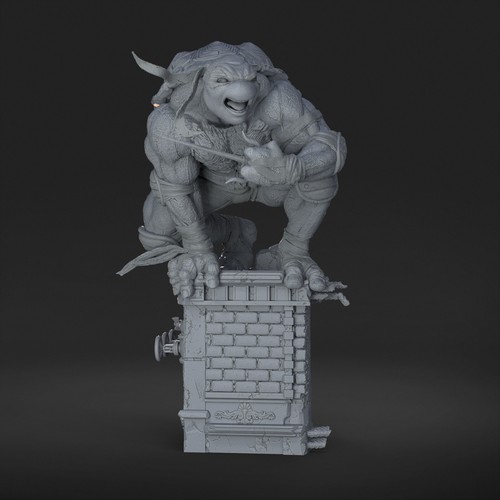 Raphael TMNT 3D Printed Figure, Teenage Mutant Ninja Turtles Statue, Unpainted - Picture 2 of 12