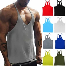 Men's Muscle Fitness Tank Top Stringer Singlets Male Bodybuilding Vest T Shirt/ɞ