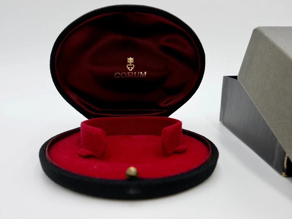 Original 60er 70er Jahre CORUM BOX ETUI UMKARTON mit Samt Vintage - Bild 2 von 4