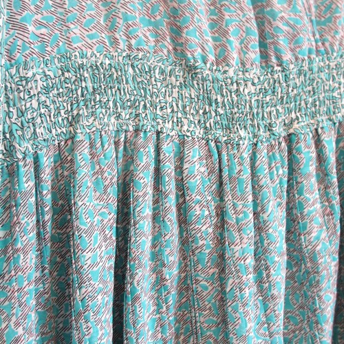 Vero Moda Faux Wrap Dress Womens Size XL/16 Green Floral Pleated Midi Sheer - Picture 8 of 17