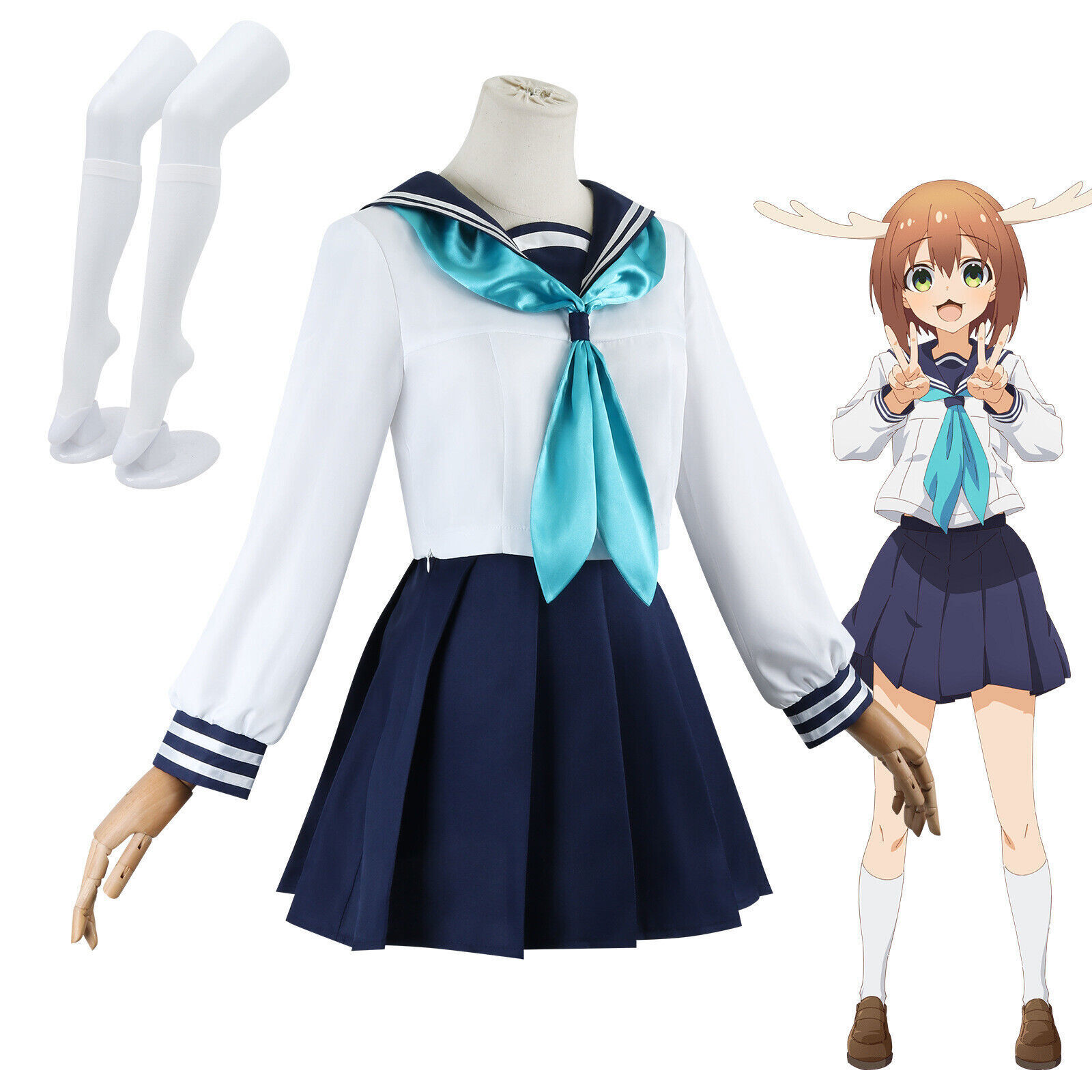 Cosplay My Deer Friend Nokotan Shikanoko Noko School Uniform Dress Shirts Skirts Cosplay My Deer Friend Nokotan Shikanoko Noko School Uniform Dress Shirts Skirts