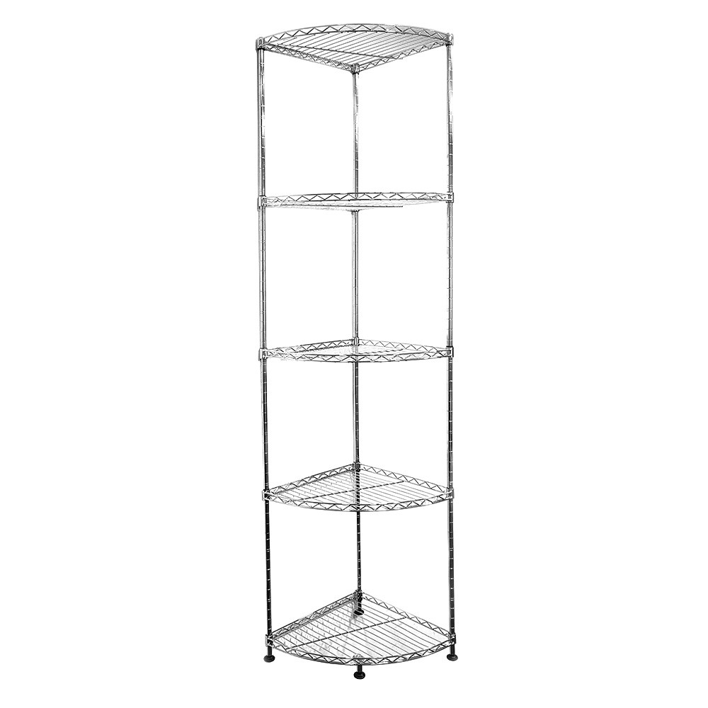Luxury Metal wire Corner Shelf Standing Shelving Rack Home Decoration