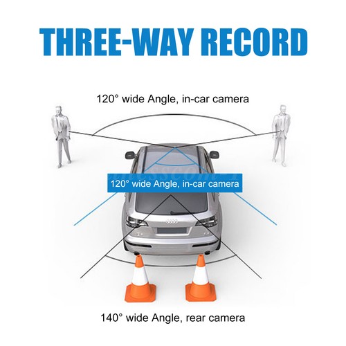 Car DVR Recorder Front and Rear Camera Dash Cam 4inch Screen 1080P Dual Lens NEW - Picture 6 of 12