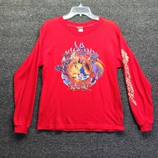 Vintage 1996 Yu-Gi-Oh Red Youth L Long Sleeve Lets Duel T-Shirt Anime