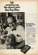 1969 Vintage Print Ad Tell someone you like about Lark's Gas-Trap Filter haircut