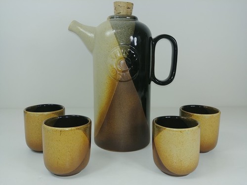 Vintage Keramik Weinkaraffe und 4 Tassen - Bild 9 von 9